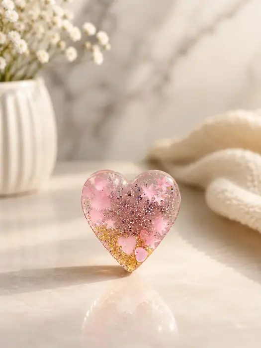 Resin heart keepsake